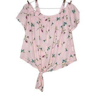 Lily White Pink‎ sheer top Size Large